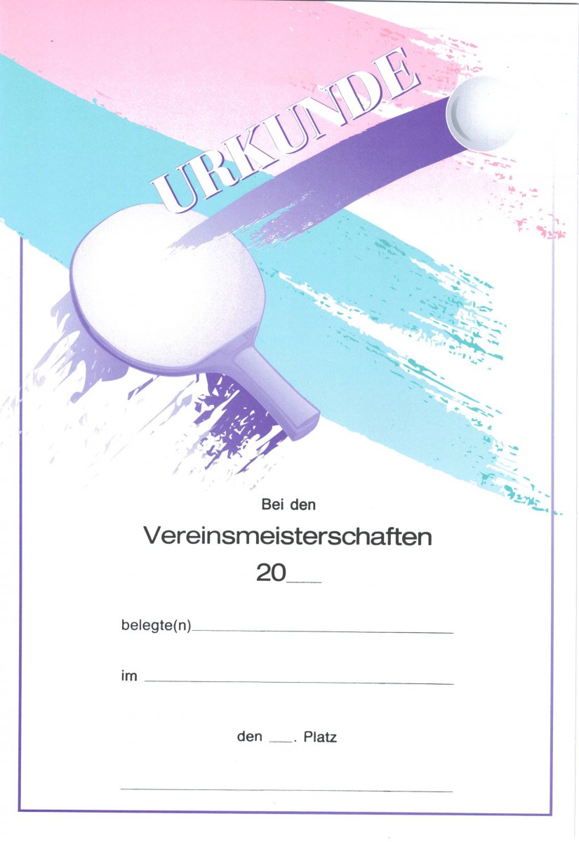 Urkunde Schläger/violett neutral