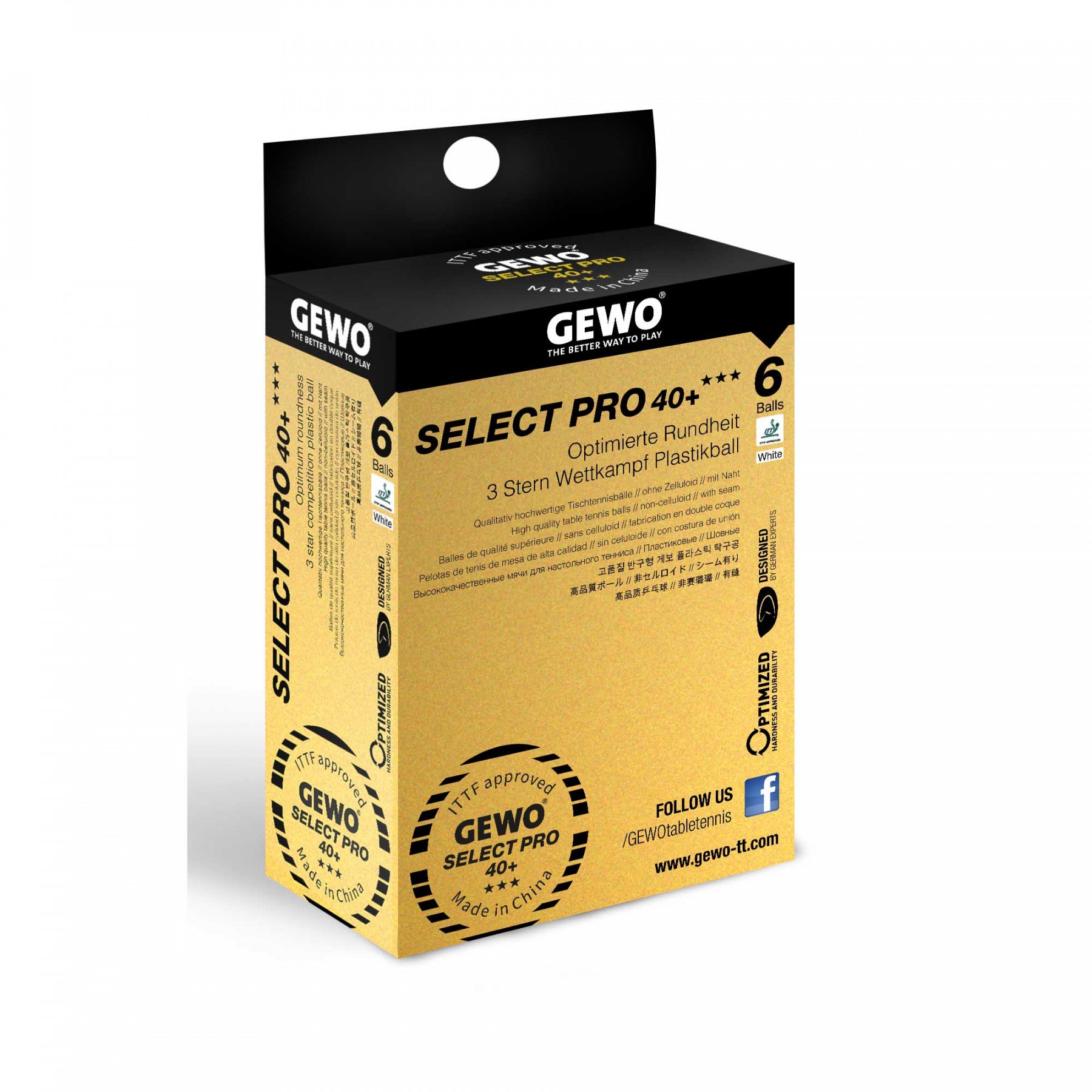 Gewo Select Pro 40+ 3*** Bälle ABS