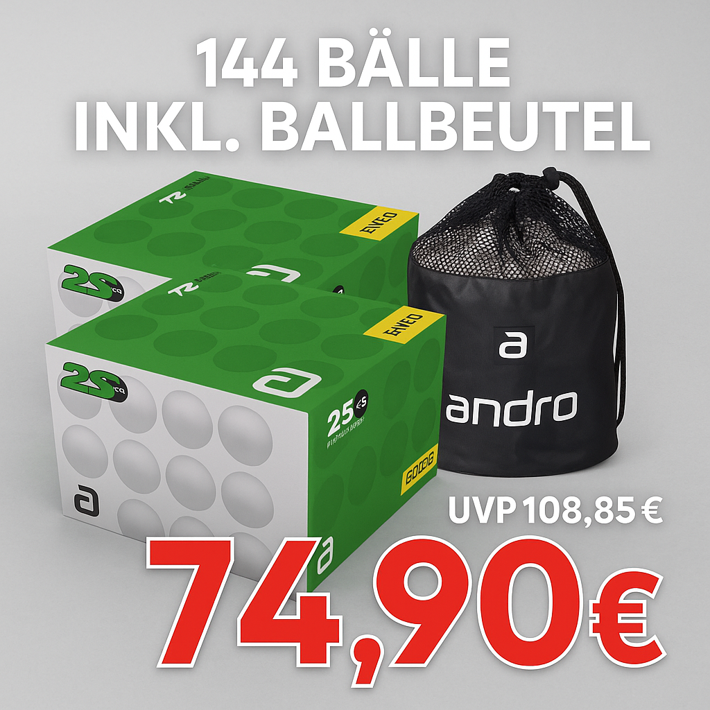 andro Ball Poly2S** 144 Bälle incl. Balltasche