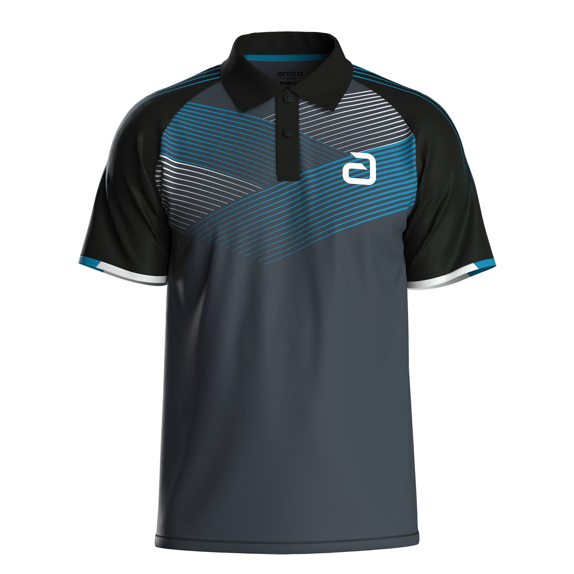 andro Shirt Avos Baumwolle grau/blau