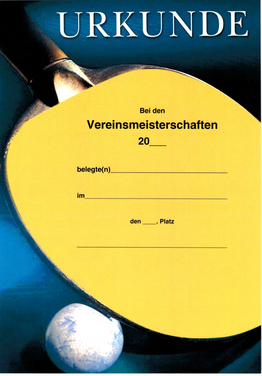 Urkunde Schläger neutral