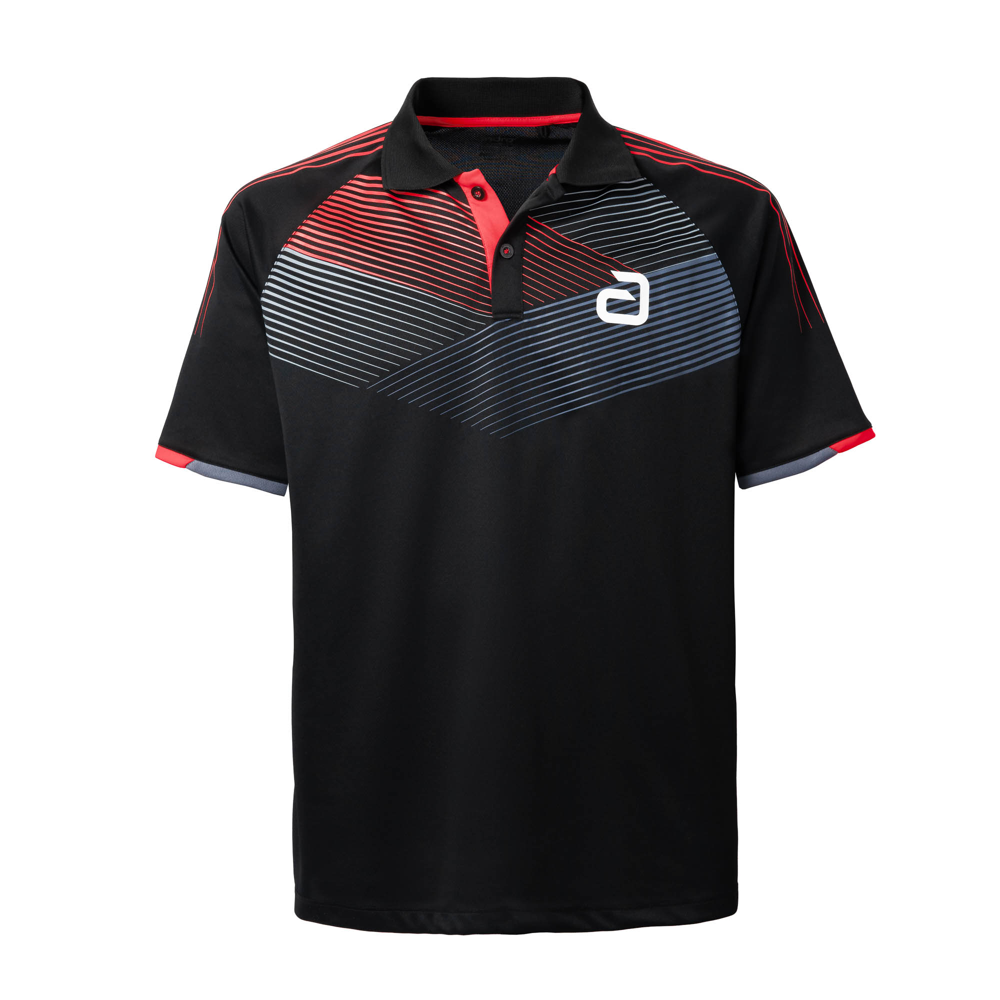 andro Shirt Avos Baumwolle schwarz/neonrot