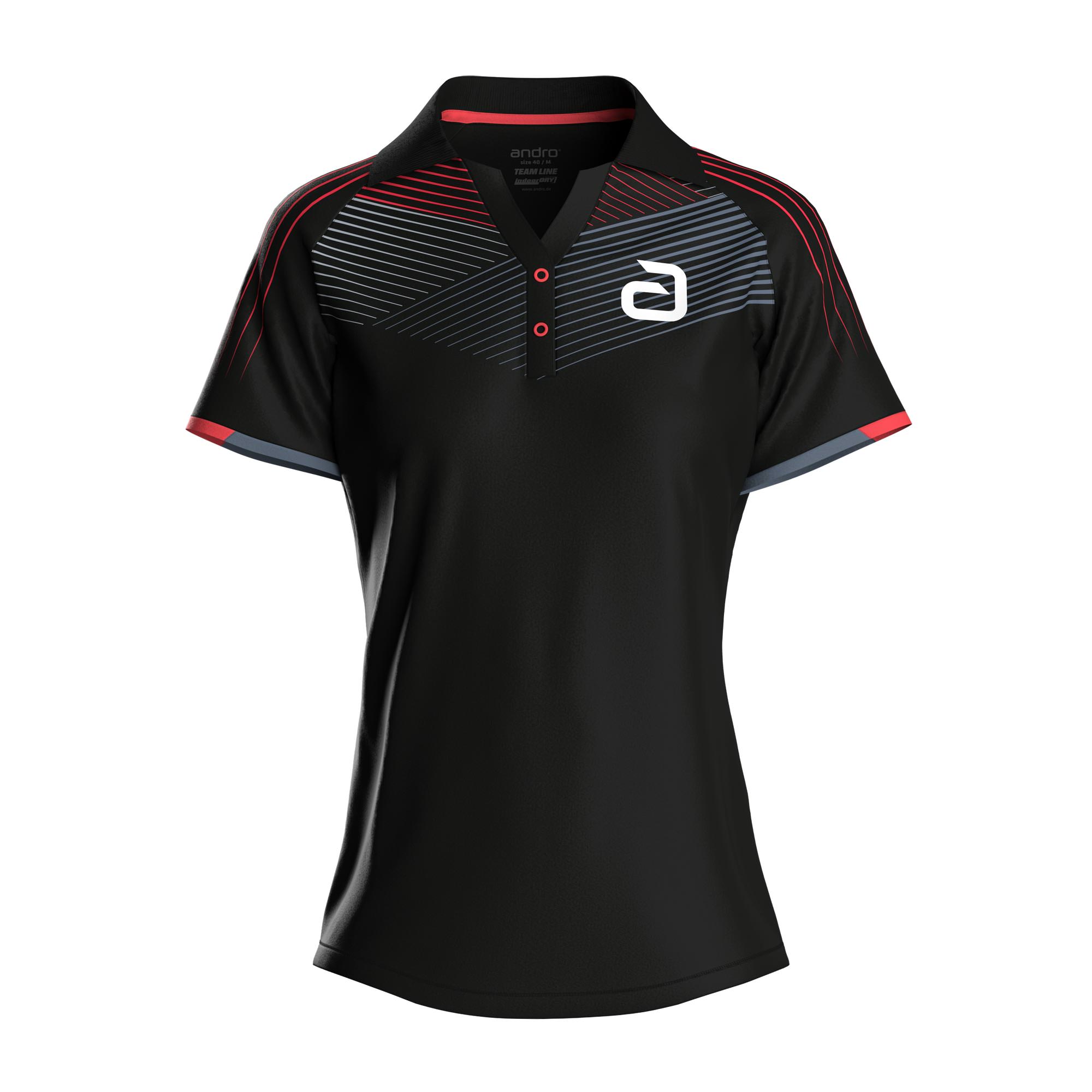 andro Shirt Avos Women schwarz/neonrot