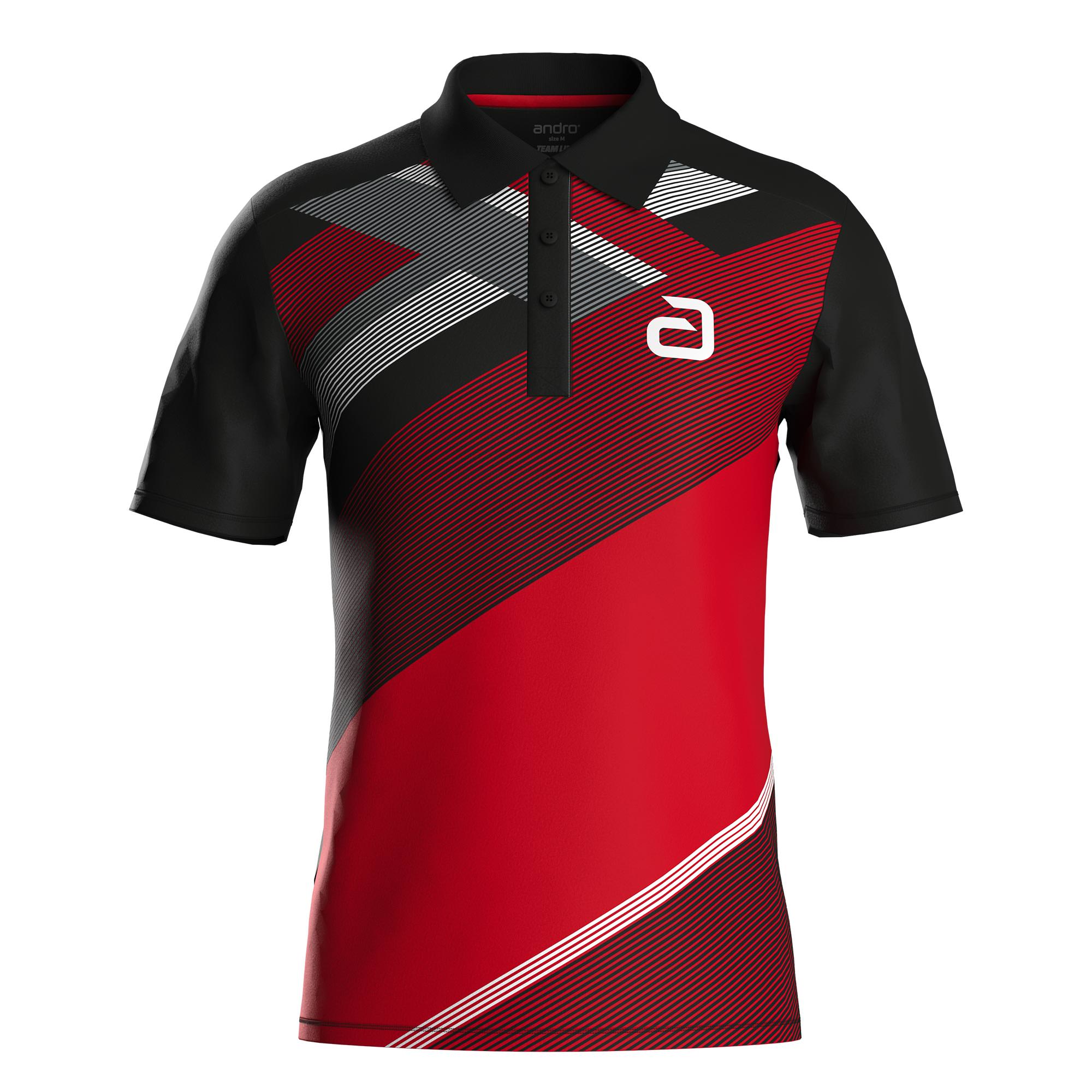 andro Shirt Ataxa schwarz/rot
