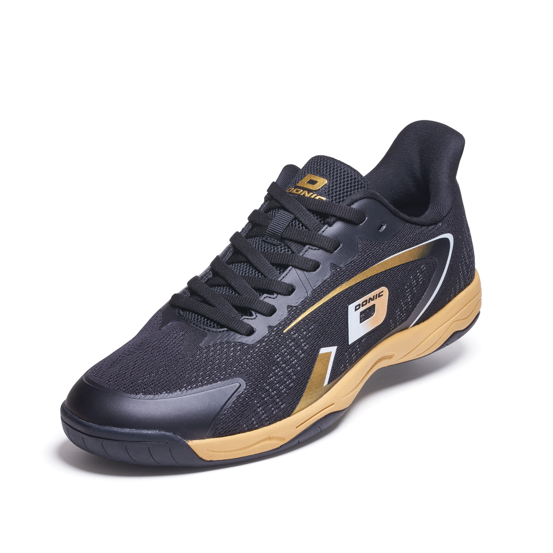 Donic Wettkampfschuh Panther schwarz/gold